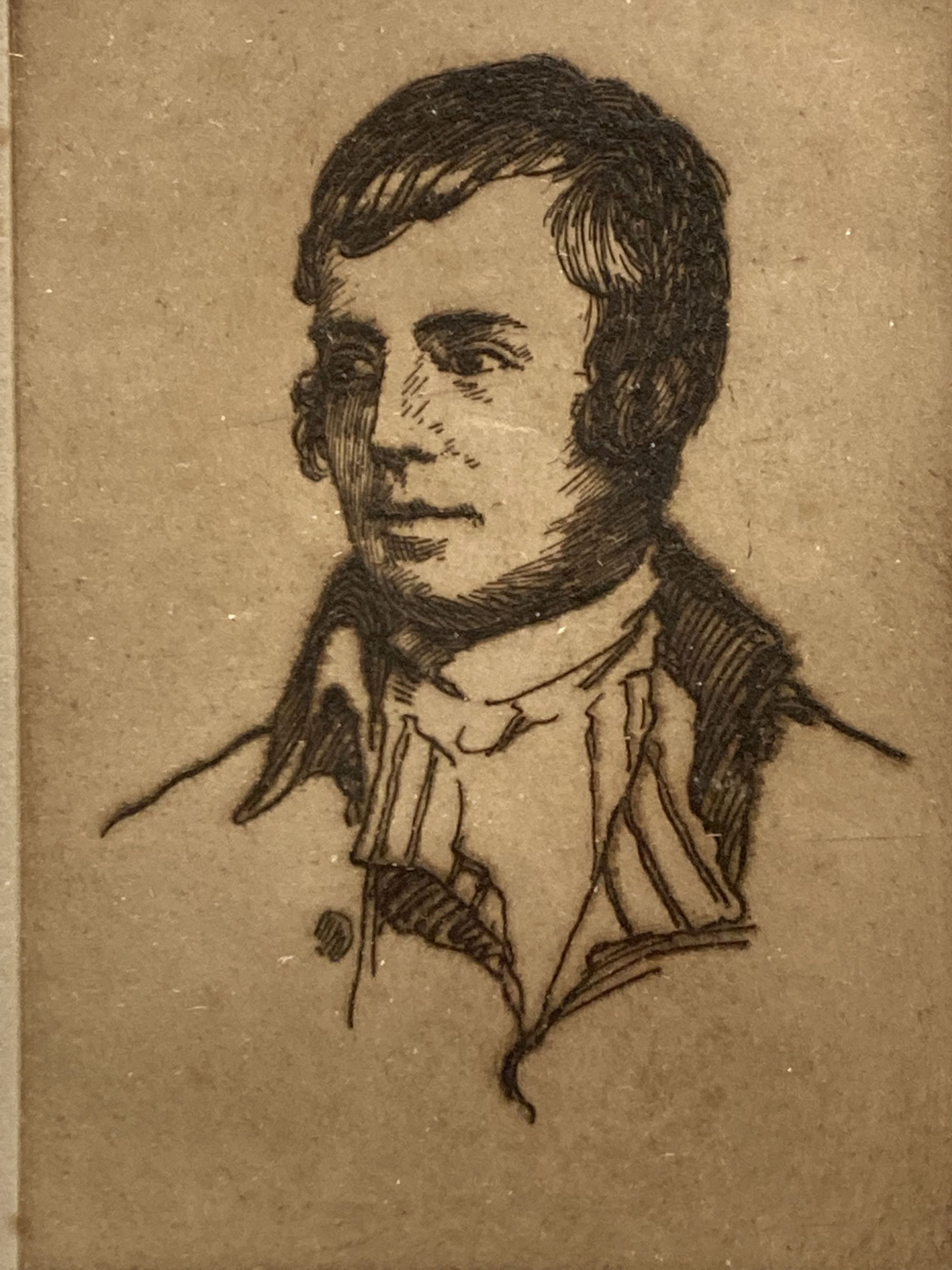 Robert Houston, drypoint etching, Portrait of Burns?, signed in pencil, 14 x 10cm